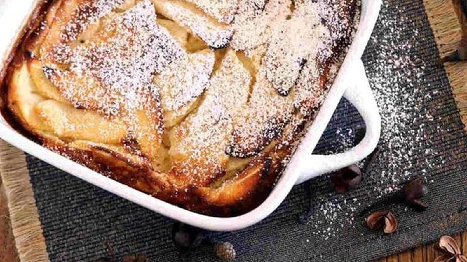 Clafoutis aux pommes parfumé à la vanille et cannelle