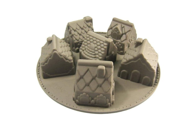 Moule Silicone 3D Village De Noël - Pour Bougies, Résine, Plâtre - 17.5x16 Cm - Résistant 230°C