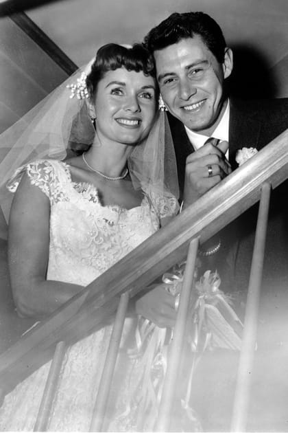 Debbie Reynolds et Eddie Fisher, le jour de leur mariage, en 1955