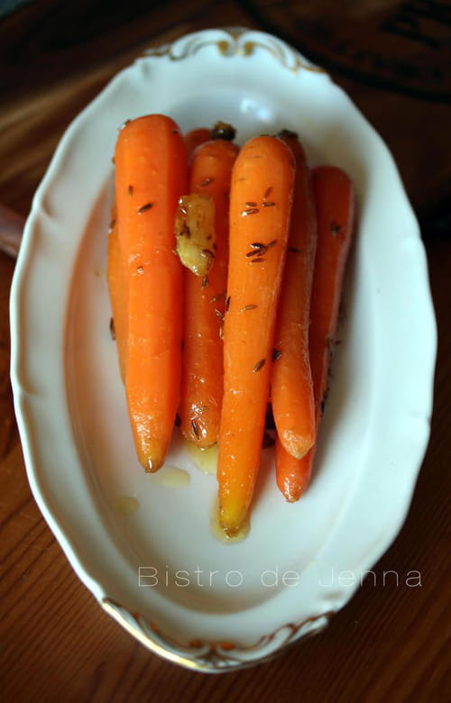 Carottes glacées au miel et aux épices