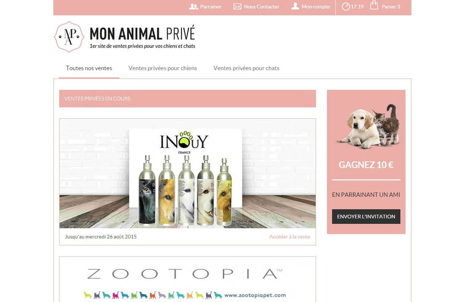 Le premier site de ventes privées pour chiens et chats