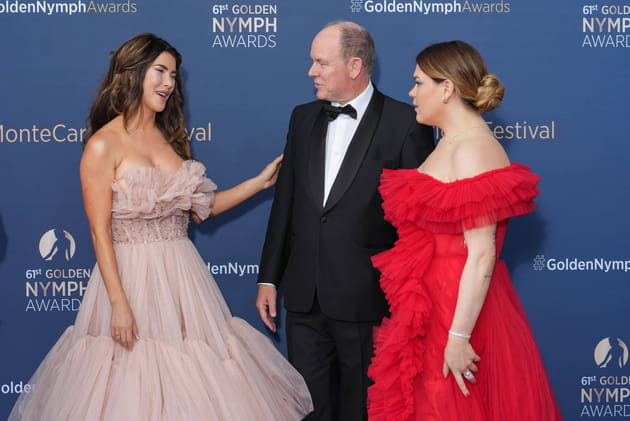 L'actrice Jacqueline MacInnes Wood, Albert II de Monaco et Camille Gottlieb