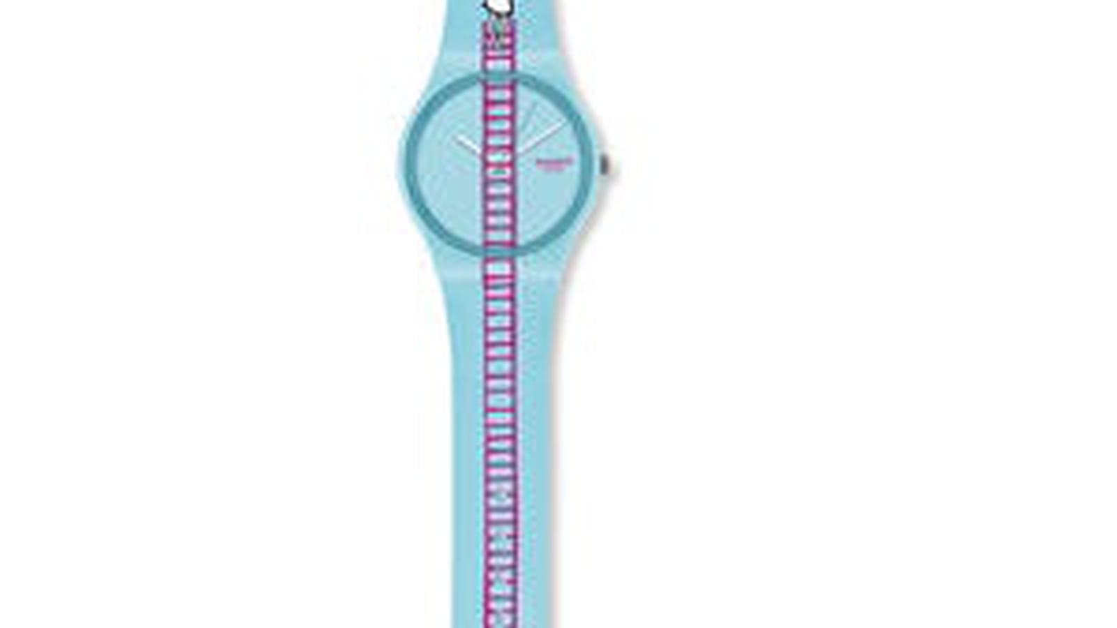 Montre bleu et rose de Swatch