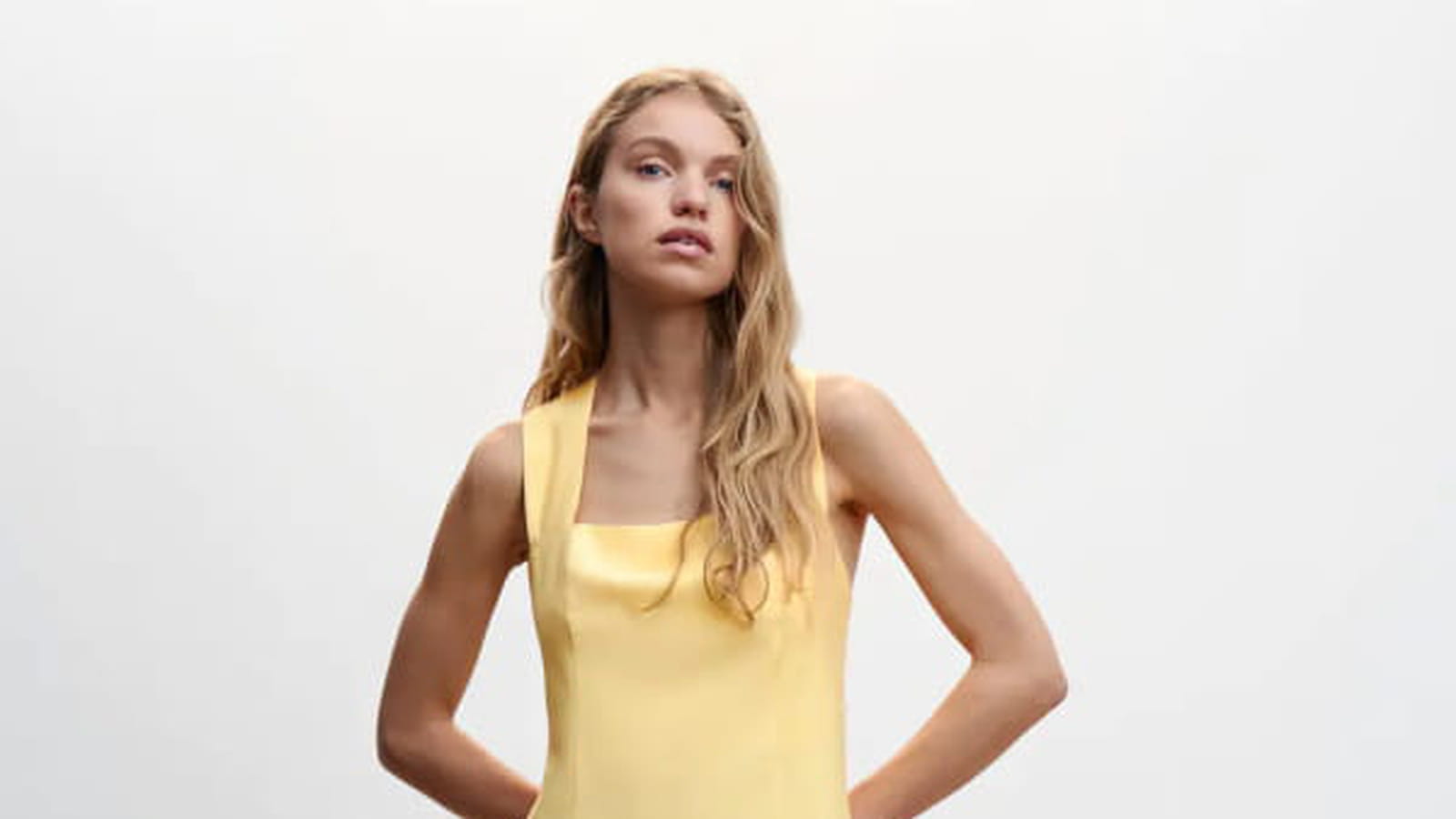 Robe jaune pastel Mango