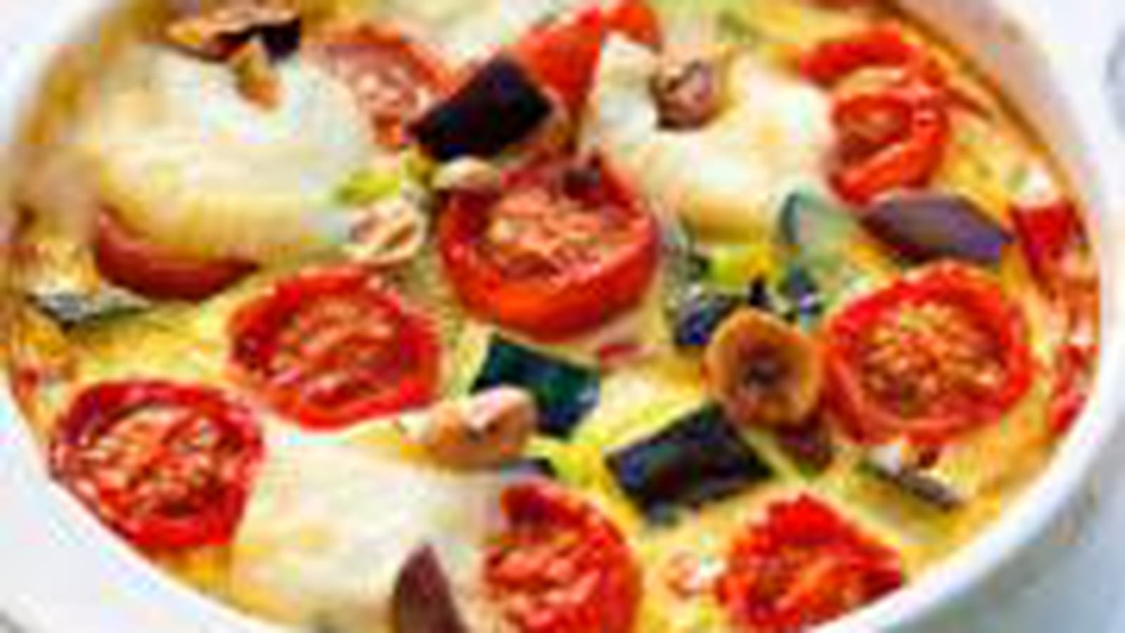 Clafoutis de légumes rôtis, noisettes et crottin de Chavignol