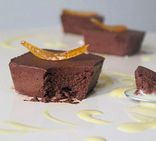 Marquise au chocolat noir et orange