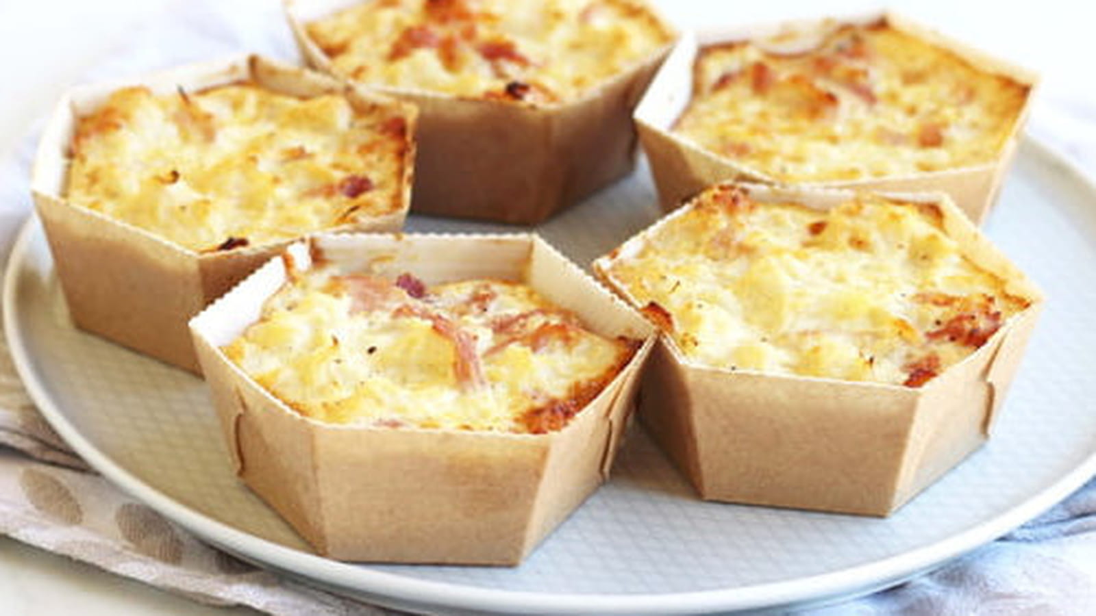 Petits cakes de chou-fleur au jambon