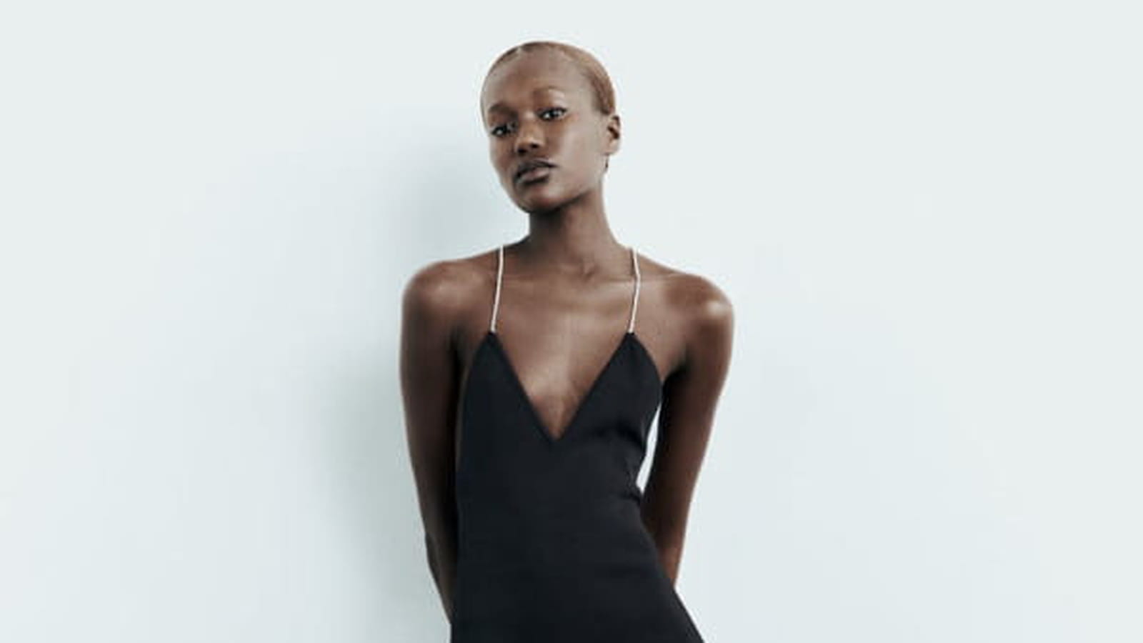 Robe avec bretelles à strass Zara 