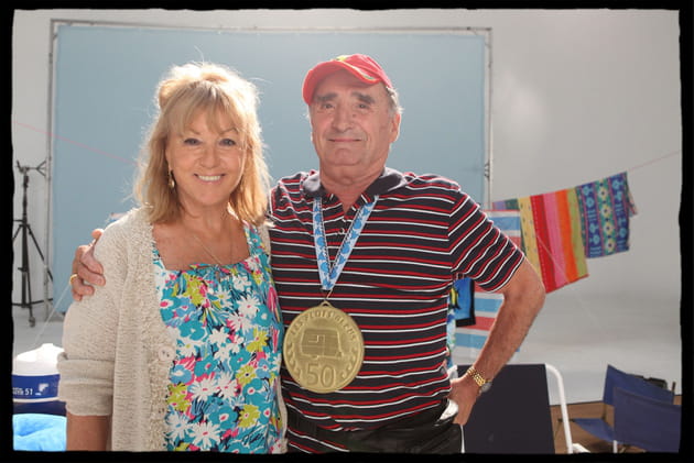 Avec Claude Brasseur, sur le tournage de "Camping 2" en ao&ucirc;t 2009