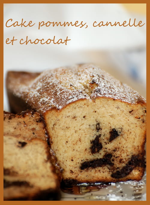 Cake pommes, cannelle et chocolat