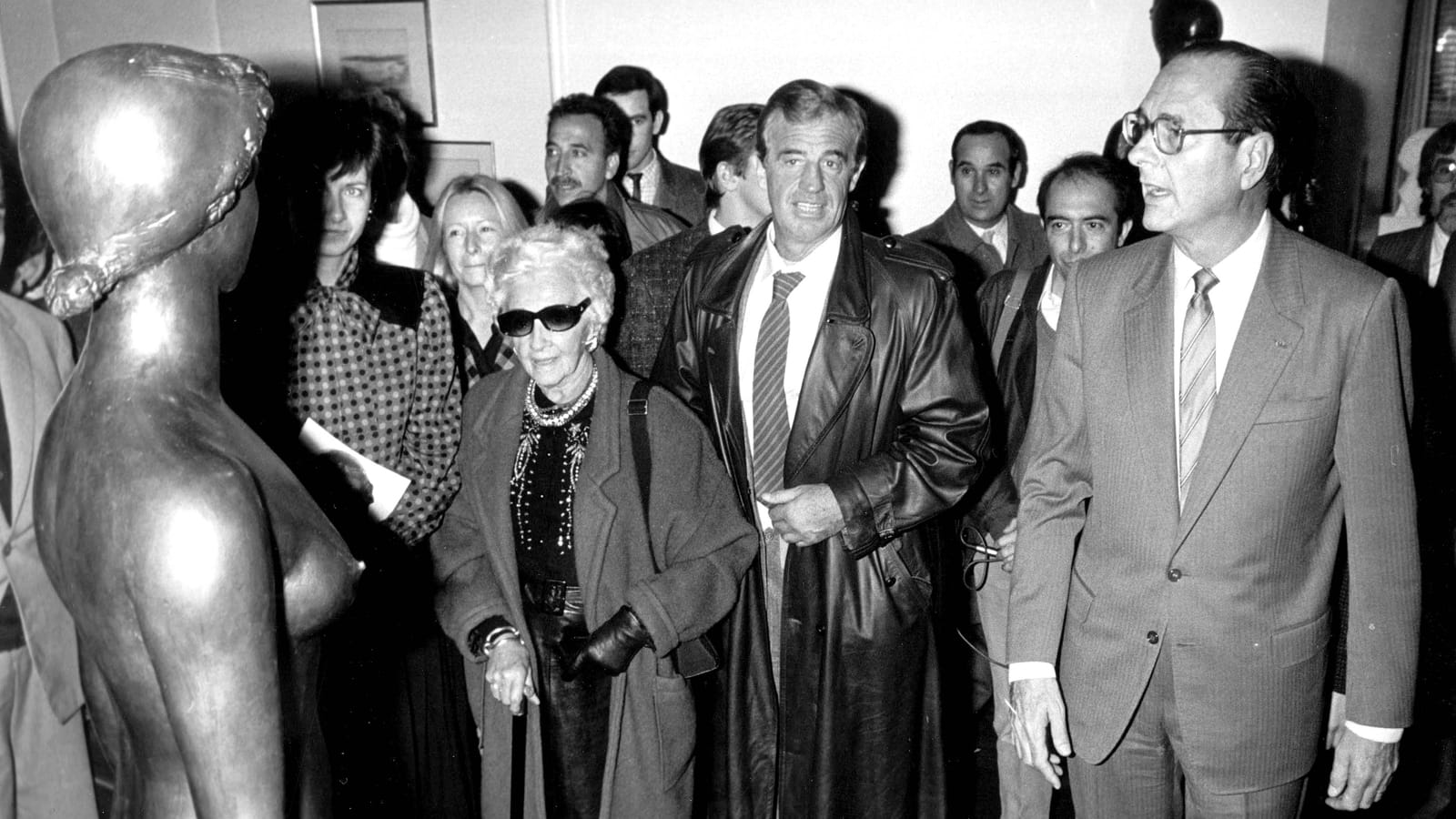 Jean Paul Belmondo et sa mère en compagnie de Jacques Chirac 