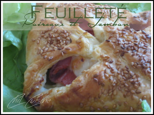 Feuilleté au jambon et poireaux