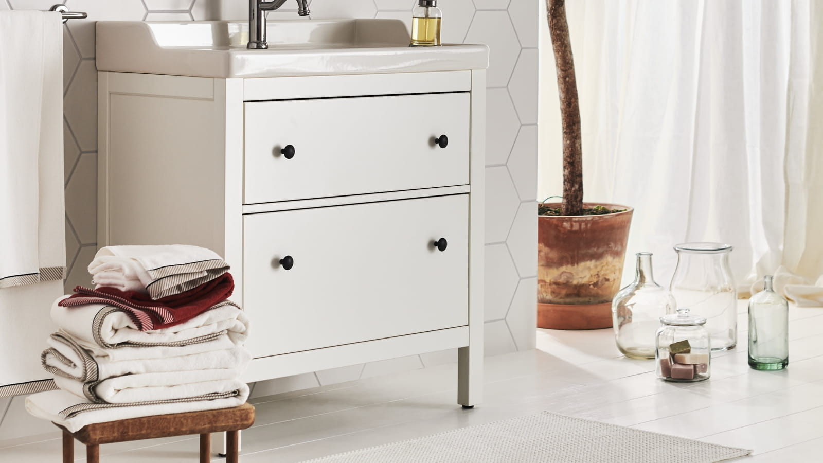 Meuble lavabo 2 tiroirs Hemnes/Rättviken IKEA