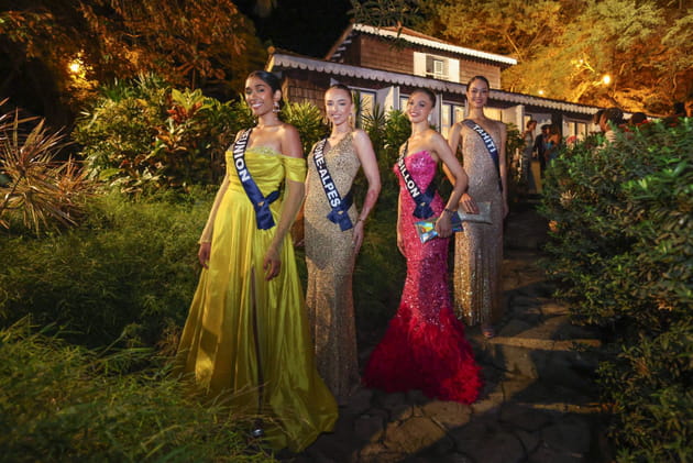 Miss Réunion, Miss Rhône-Alpes, Miss Roussillon et Miss Tahiti au Gala de l'Habitation Clément