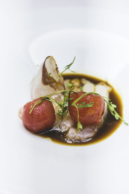 Langoustine crue, tomate