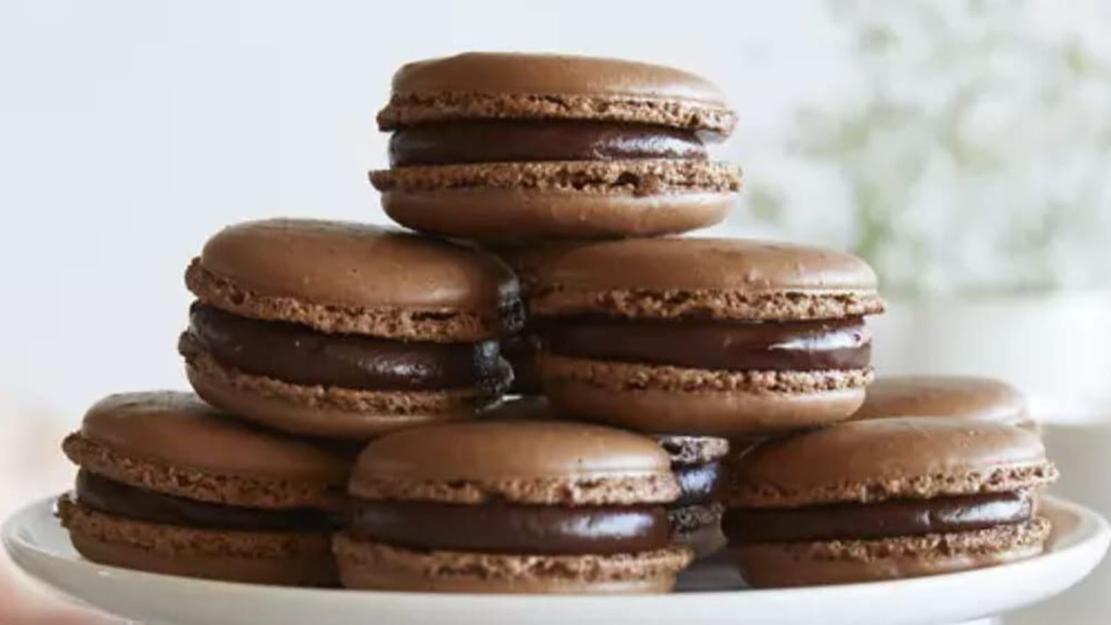 Macarons au chocolat et purée d'abricot