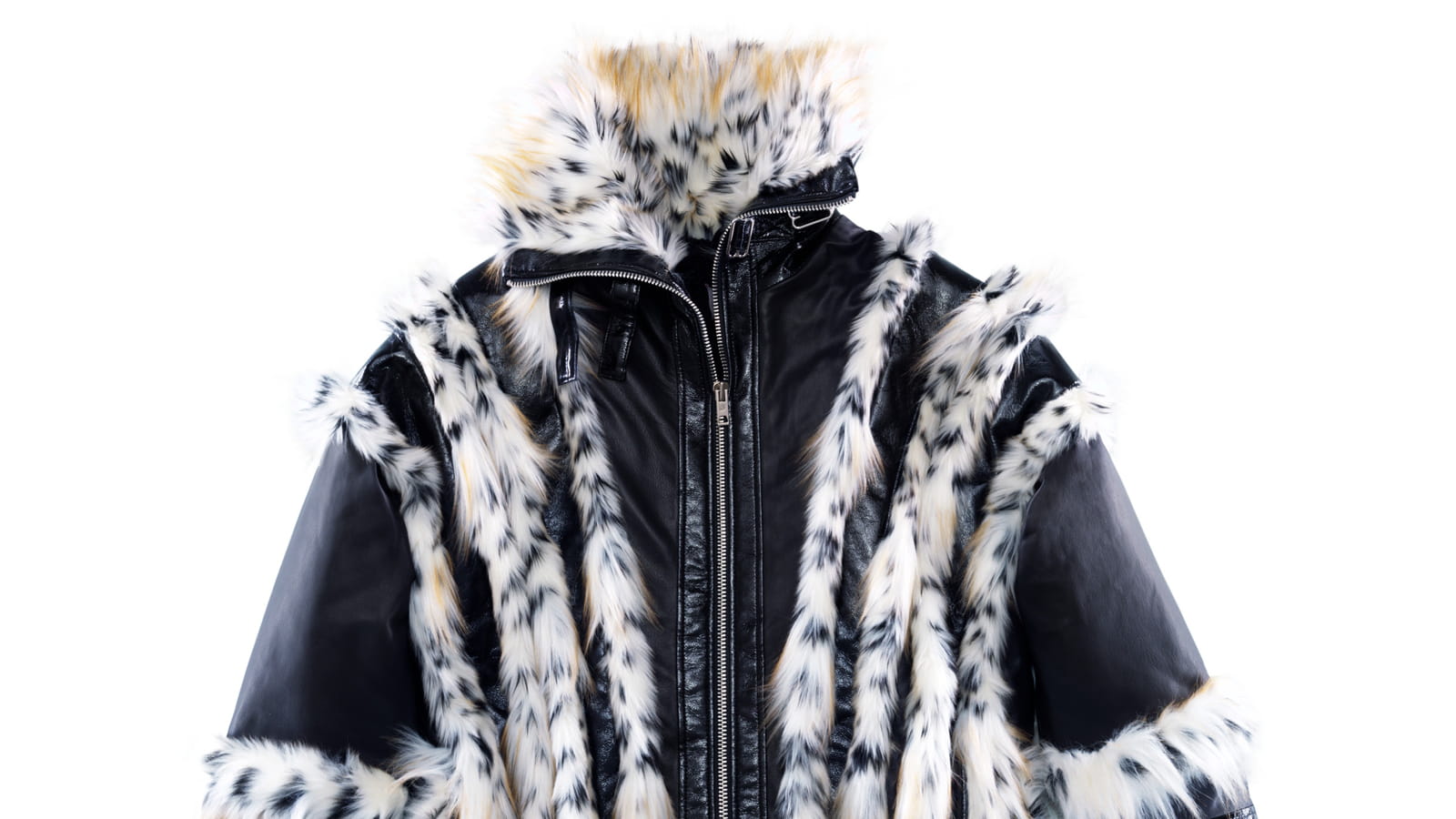 Veste fourrure tachetée