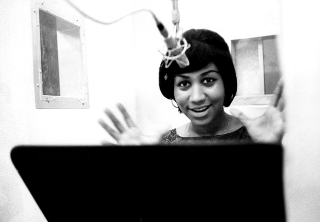 Aretha Franklin en studio en 1967
