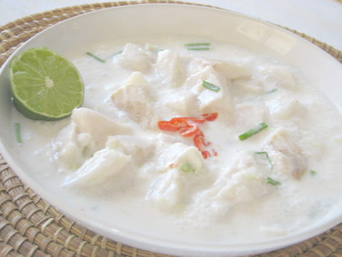 Poisson cru mariné lait de coco et citron vert