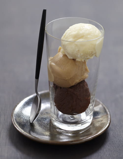 Trio de glaces au chocolat