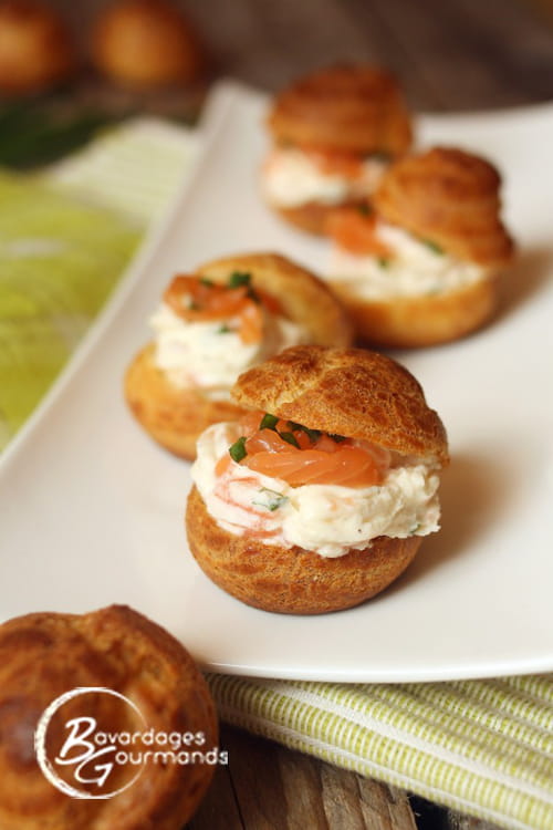 Choux fromage frais et saumon fumé