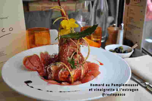 Homard au Pamplemousse et vinaigrette à l’estragon