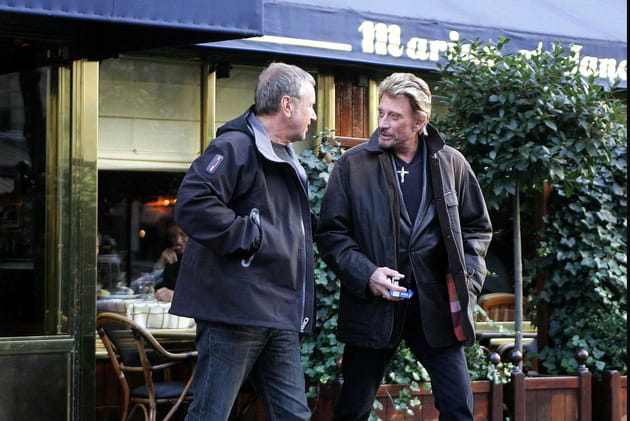 Yves Rénier avec son ami Johnny Hallyday en 2005