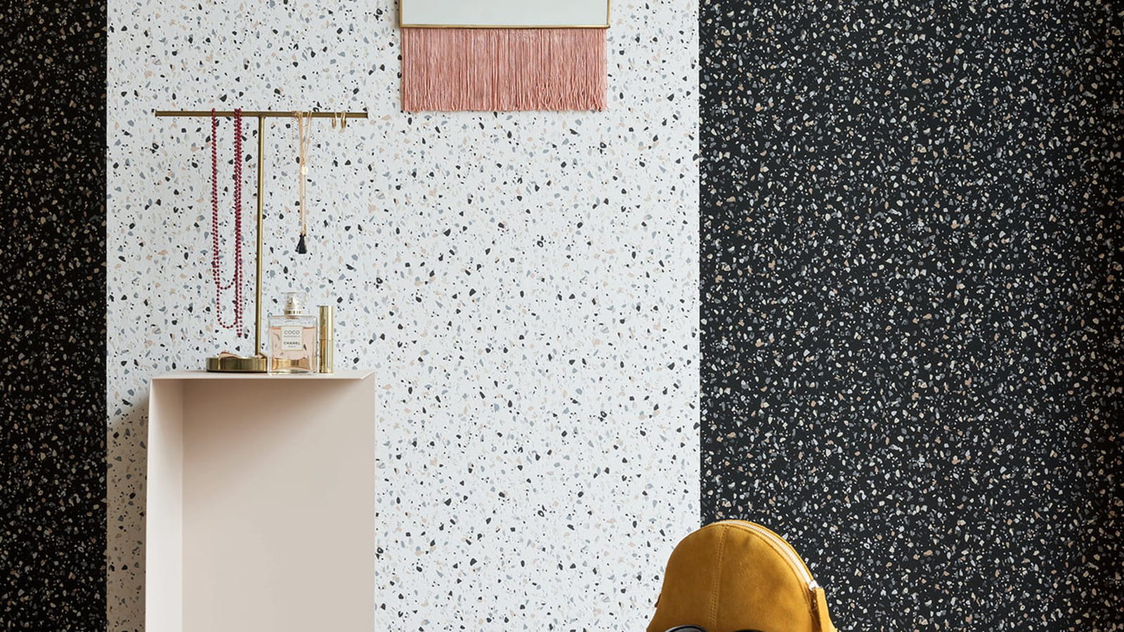 Un papier peint en terrazzo