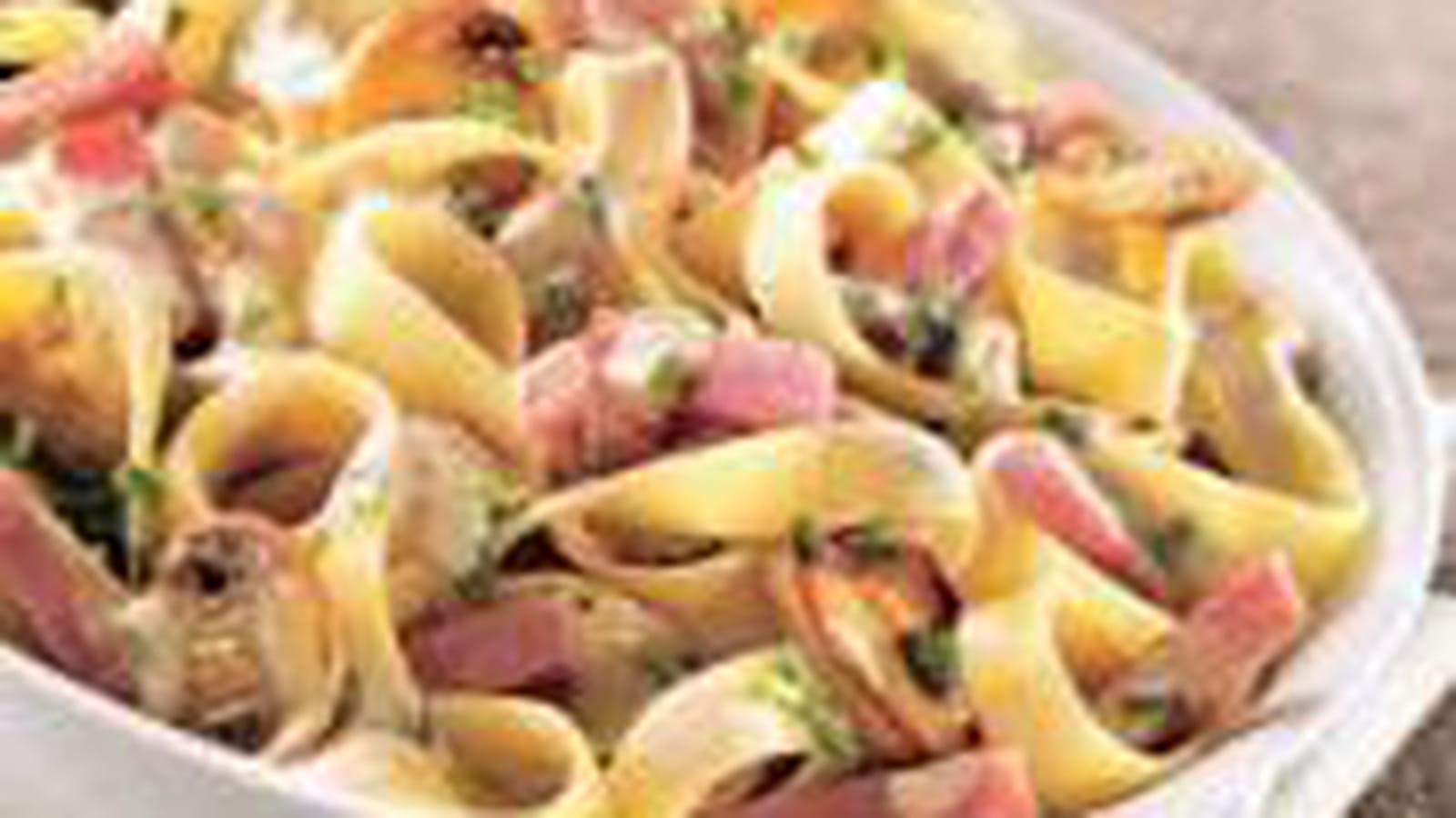 Tagliatelles bacon, champignons