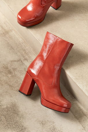 Bottines De Basket Camper Peu Cami – Cuir Véritable, Semelle Vulcanisée | Taille 22 EU | Orange Foncé
