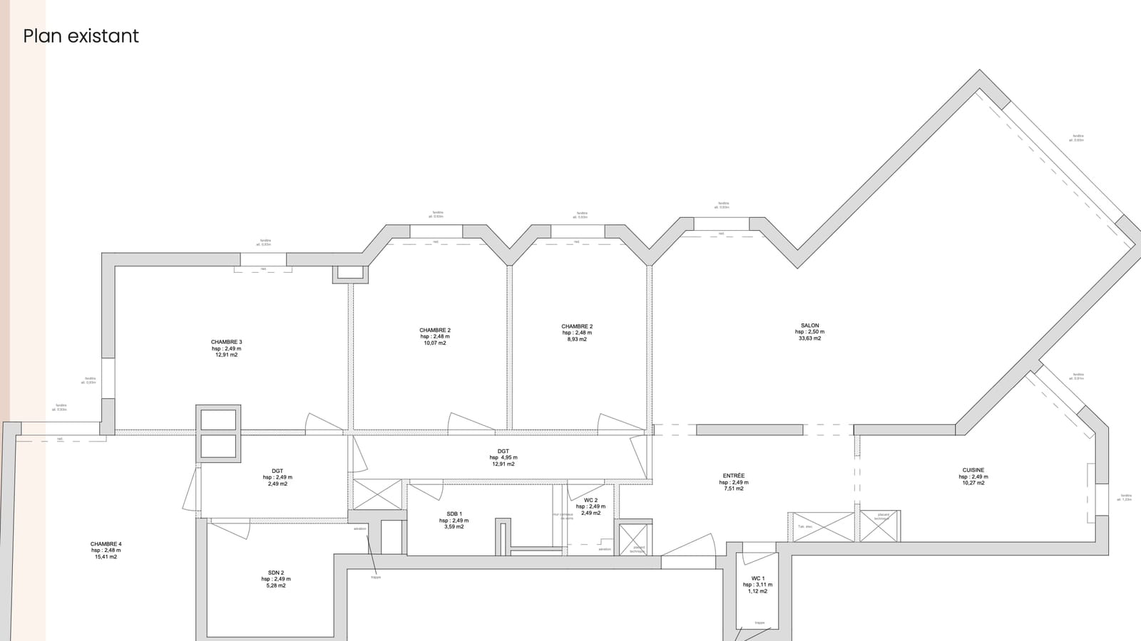 Plan existant