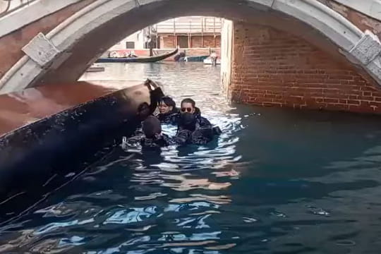 Et la gondole a chavir&eacute;&nbsp;: &agrave; Venise, ces touristes ont voulu prendre le selfie de trop