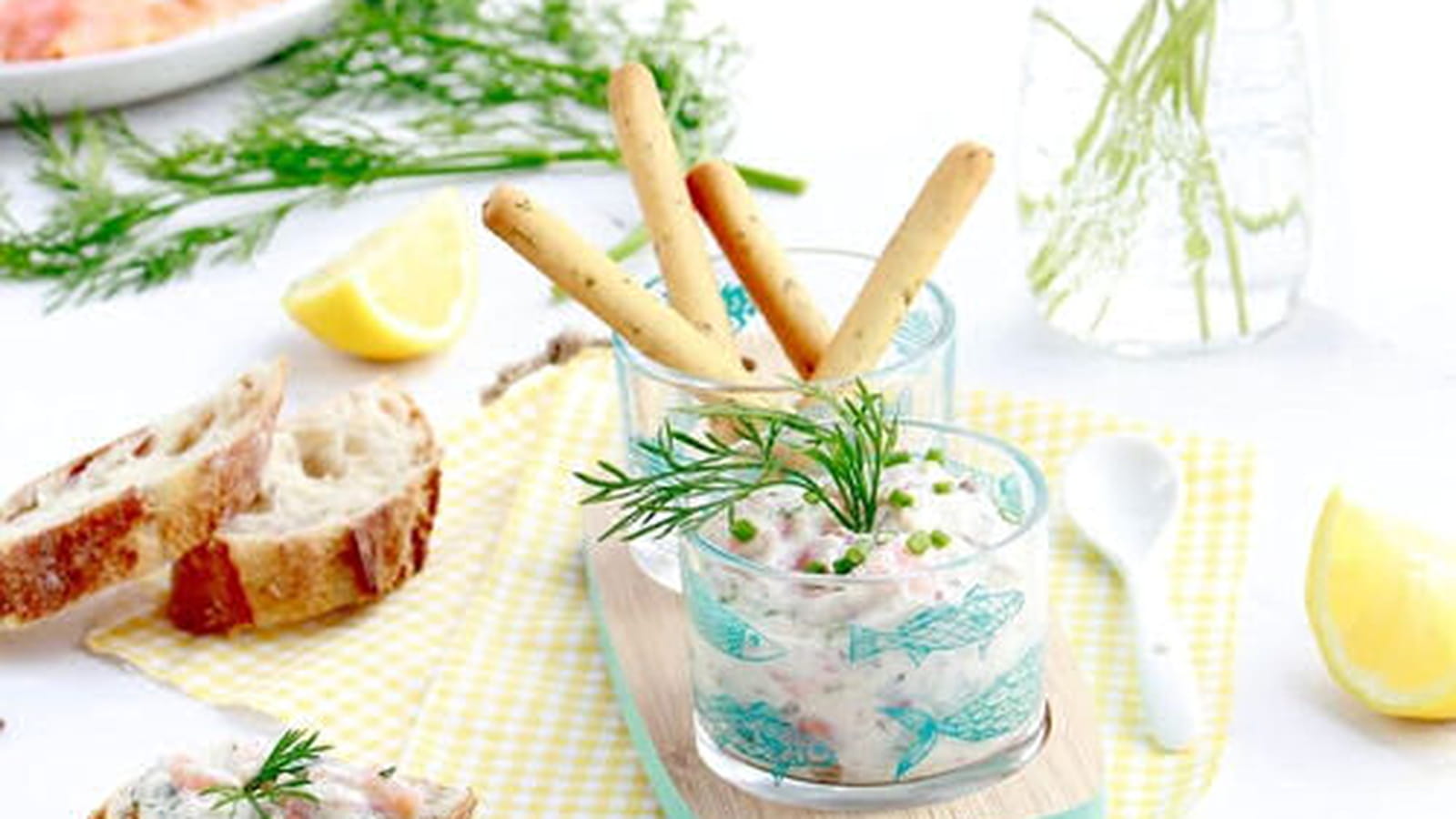 Tartinade au saumon fumé, tofu, aneth et citron