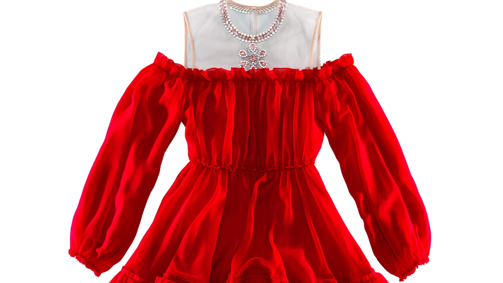Robe trompe-l’œil rouge 