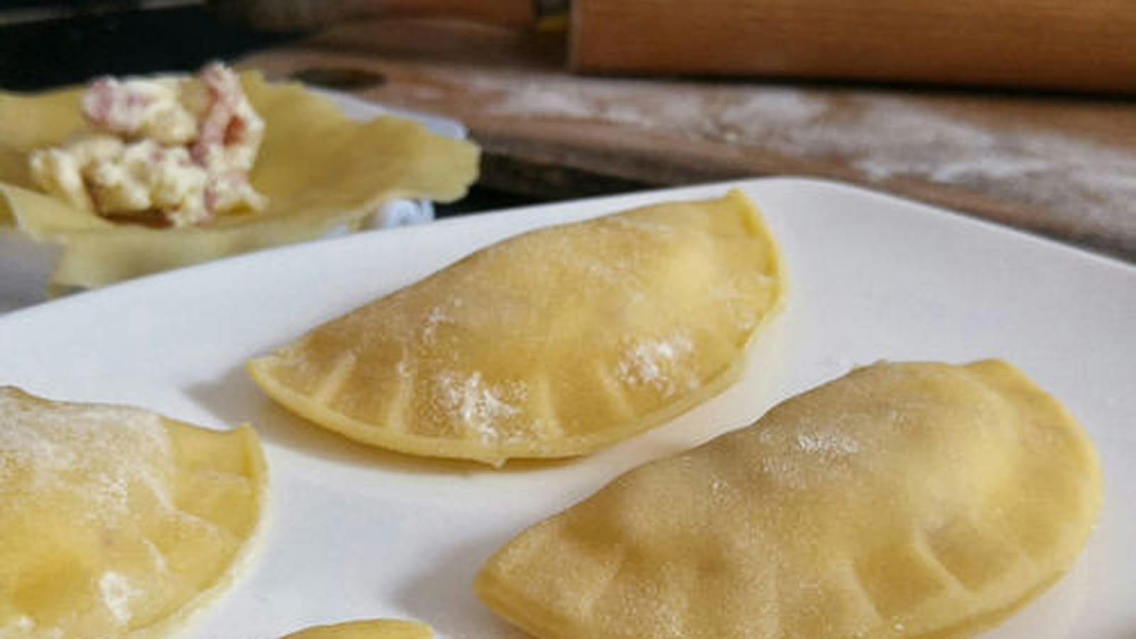 Ravioles maison jambon fromage