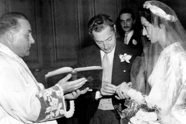 Mariage de Gianni Agnelli avec la princesse Marella Caracciolo di Castagneto en 1953