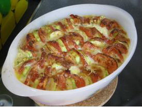 Clafoutis tomates, courgettes et mozarella