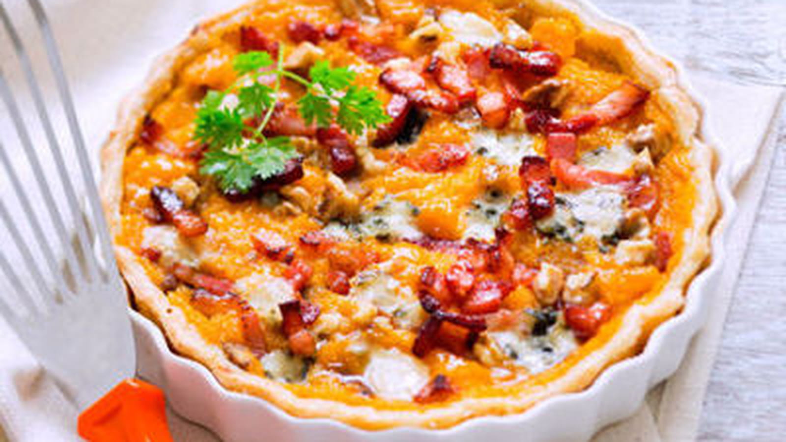 Tarte d’automne à la courge butternut et au roquefort