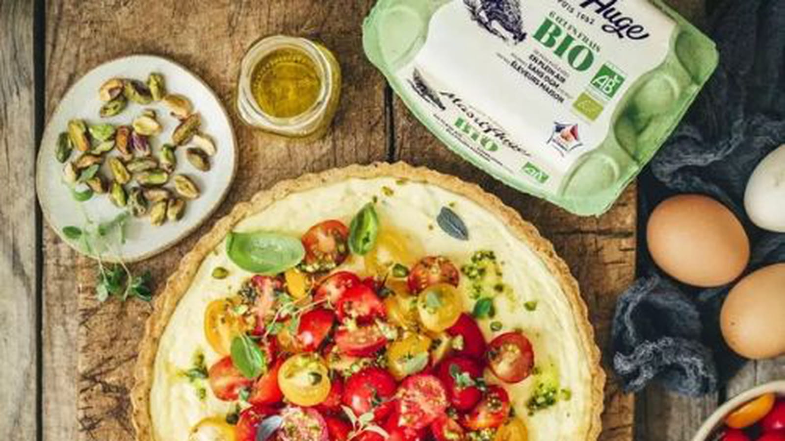 Tarte veggie aux tomates colorées et ricotta