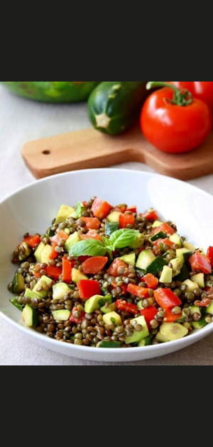Salade de lentilles aux l&eacute;gumes
