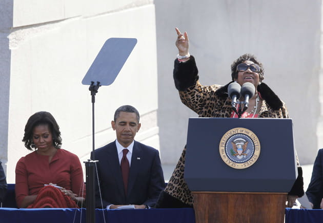 Aretha Franklin lors de l'inauguration du m&eacute;morial de Martin Luther King Jr. en 2011
