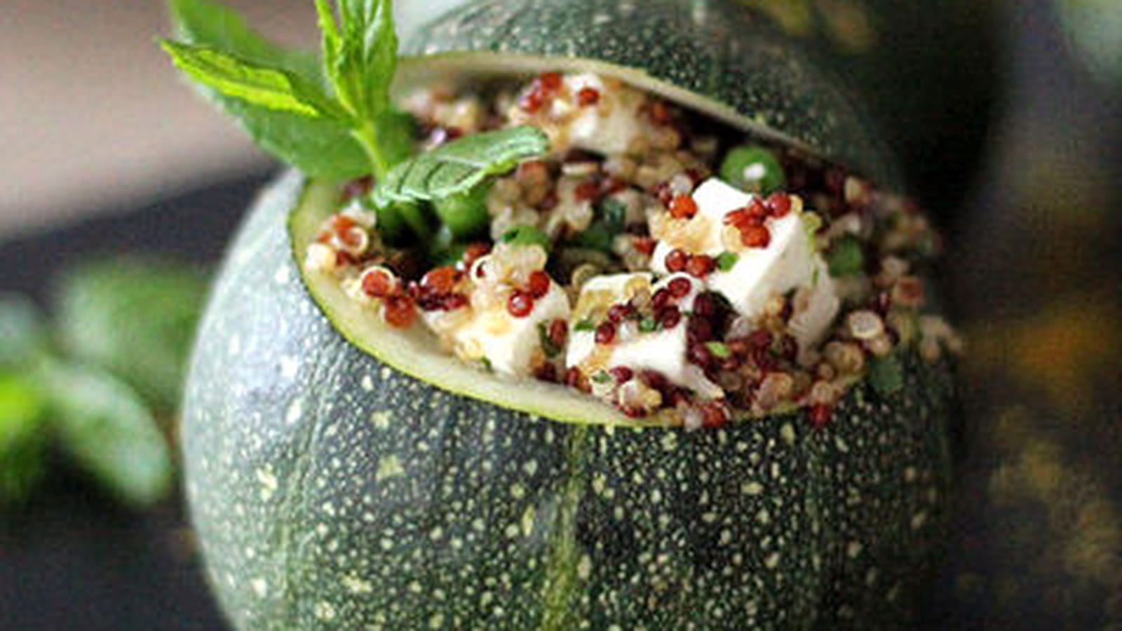 Courgettes farcies quinoa et fêta