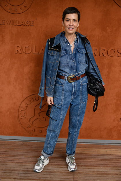 Cristina Cordula en total look denim