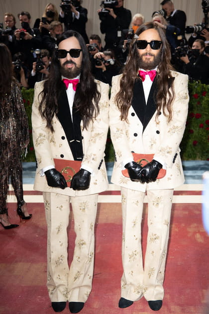 Alessandro Michele et Jared Leto en costume Gucci jumeaux