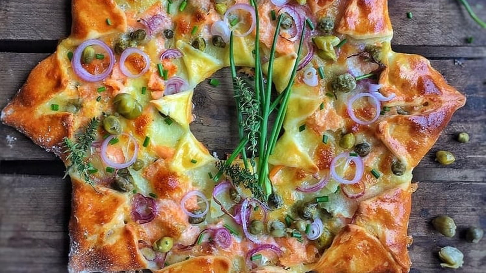 Pizza étoile au saumon