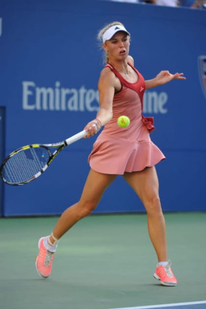 La joueuse de tennis Caroline Wozniacki &agrave; l'US Open en 2014