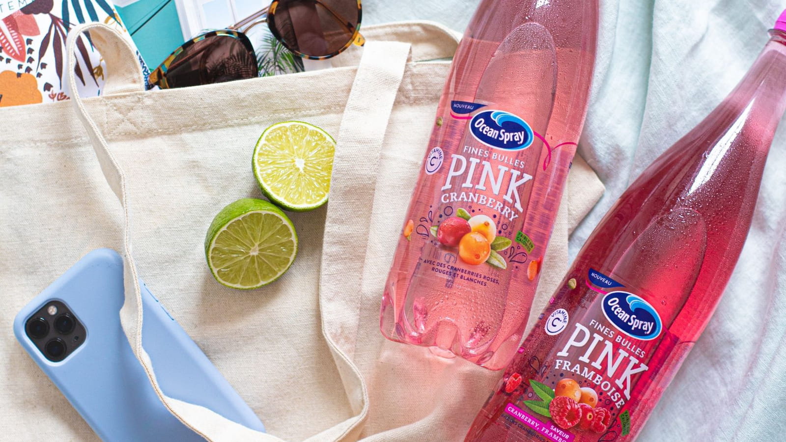 Les eaux pétillantes pink cranberry d'Ocean Spray