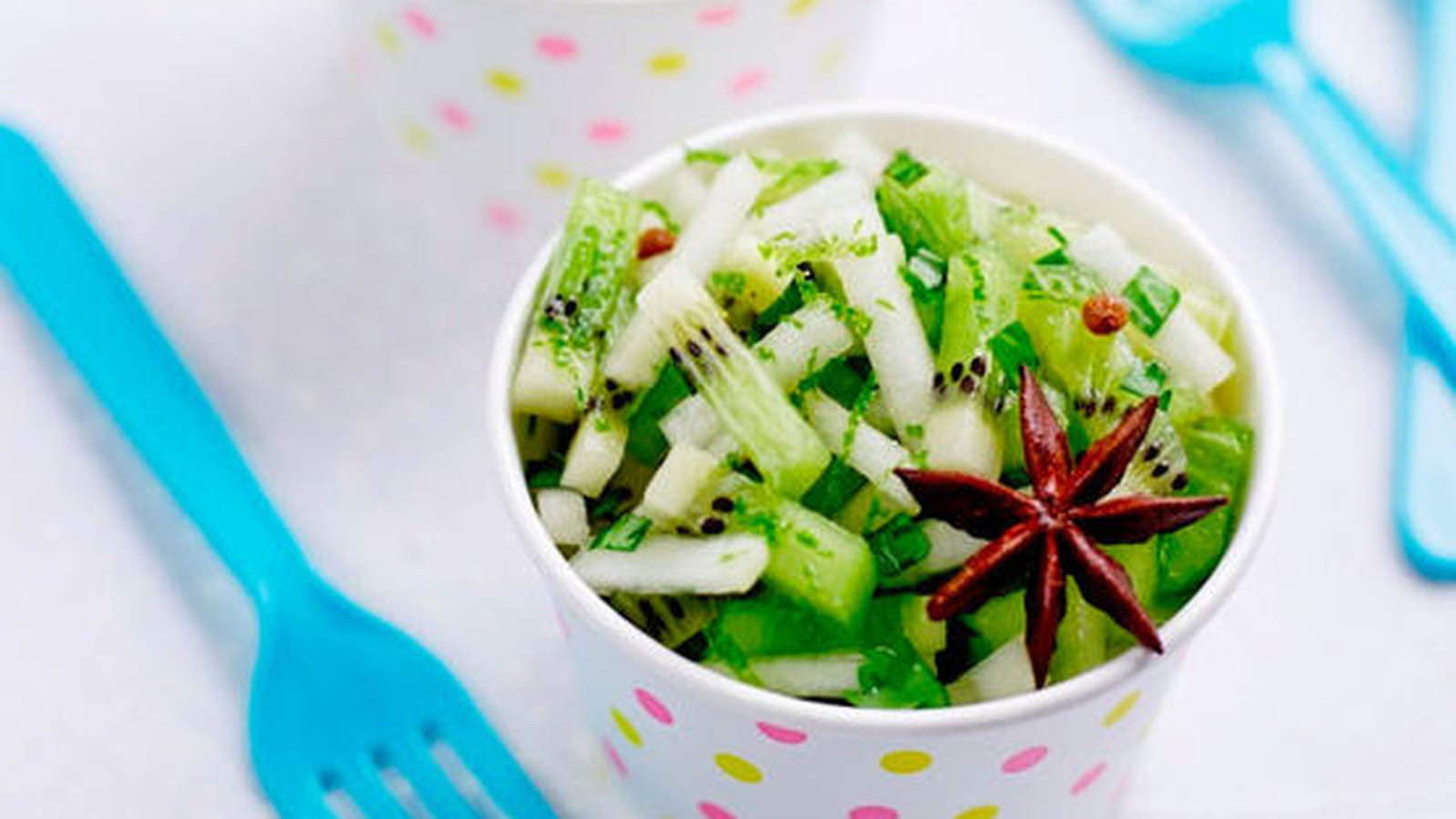 Salade de kiwis et poires a la menthe