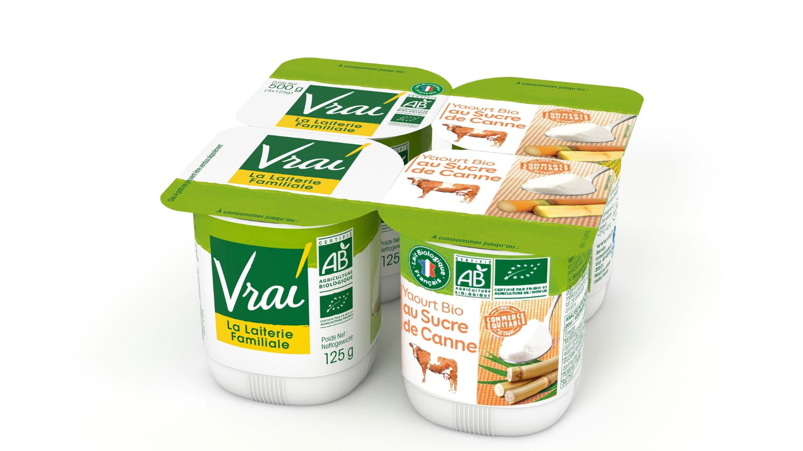 Les yaourts au lait de vache de Vrai