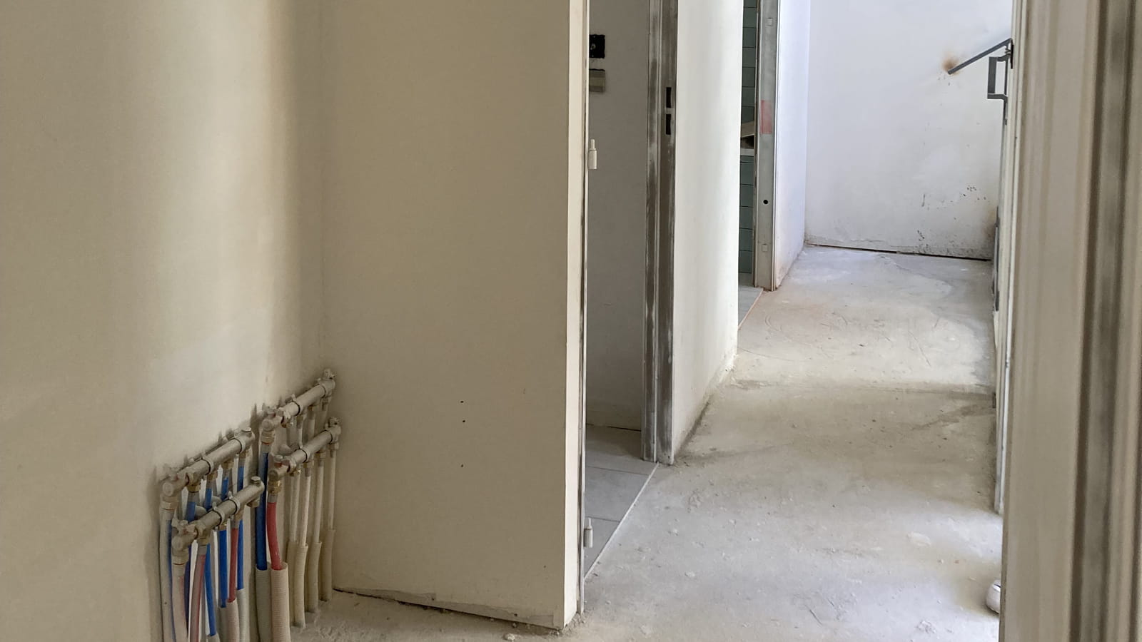 Couloir en chantier